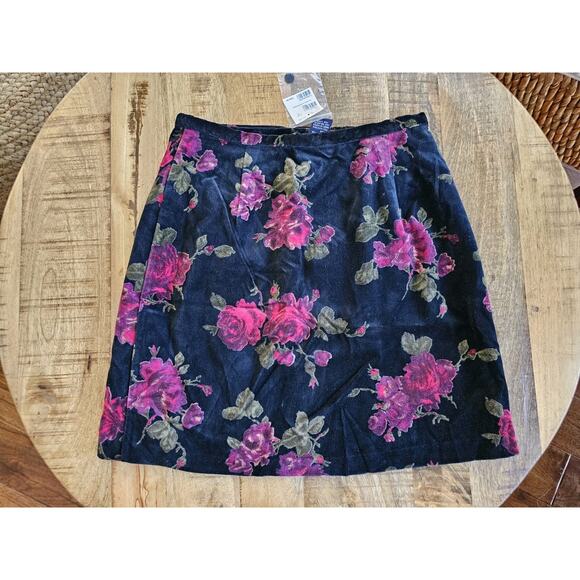 Limited Vintage Floral Velvet Wrap Skirt Women’s Size 2 NWT Goth Grunge Y2K - Picture 5 of 7
